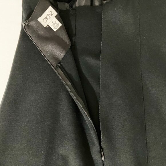 Cache Black Midi Dress | Back Bow & Buttons w/ Satin Trim | Size 4 | EUC - Picture 8 of 12